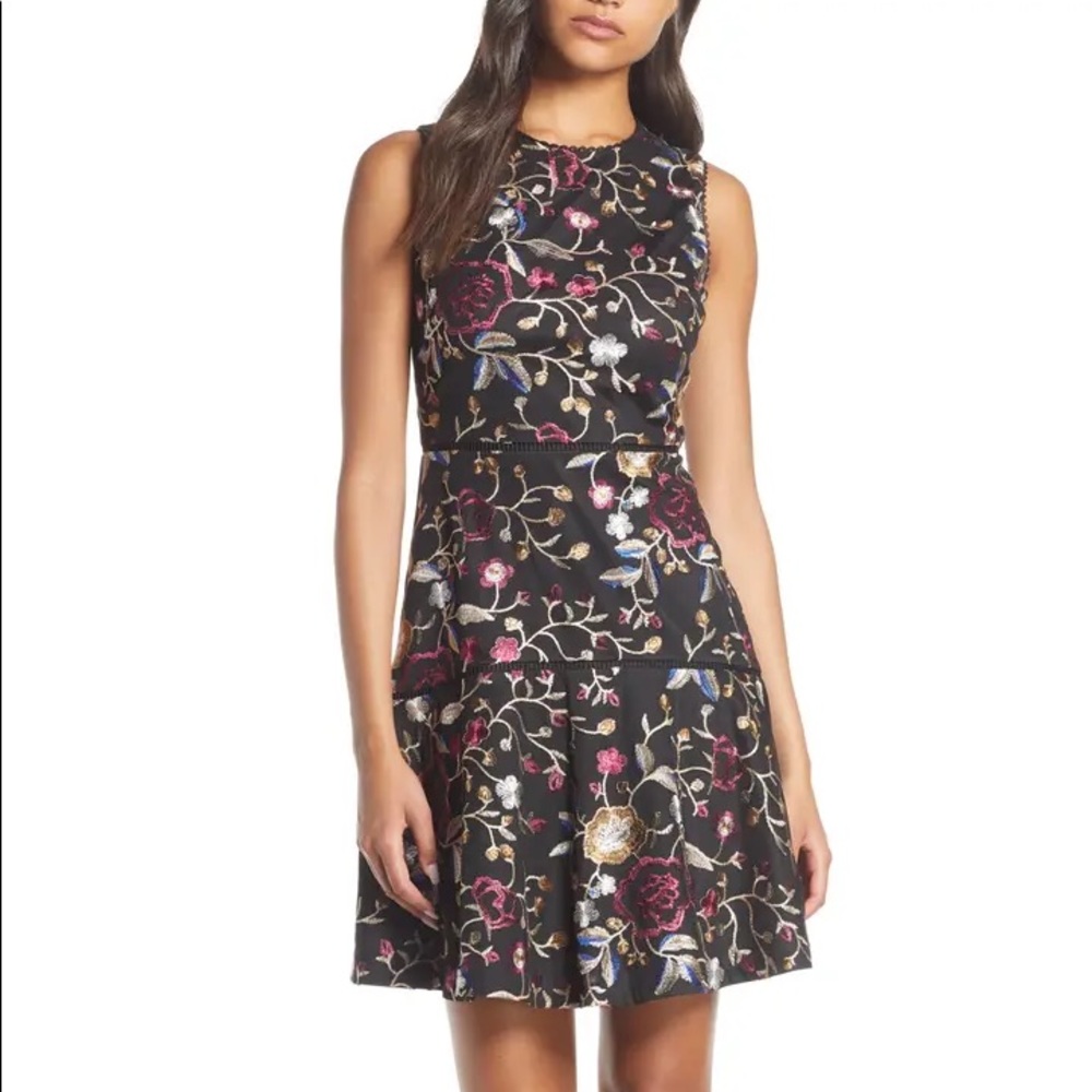 Black Floral Sleeveless Dress